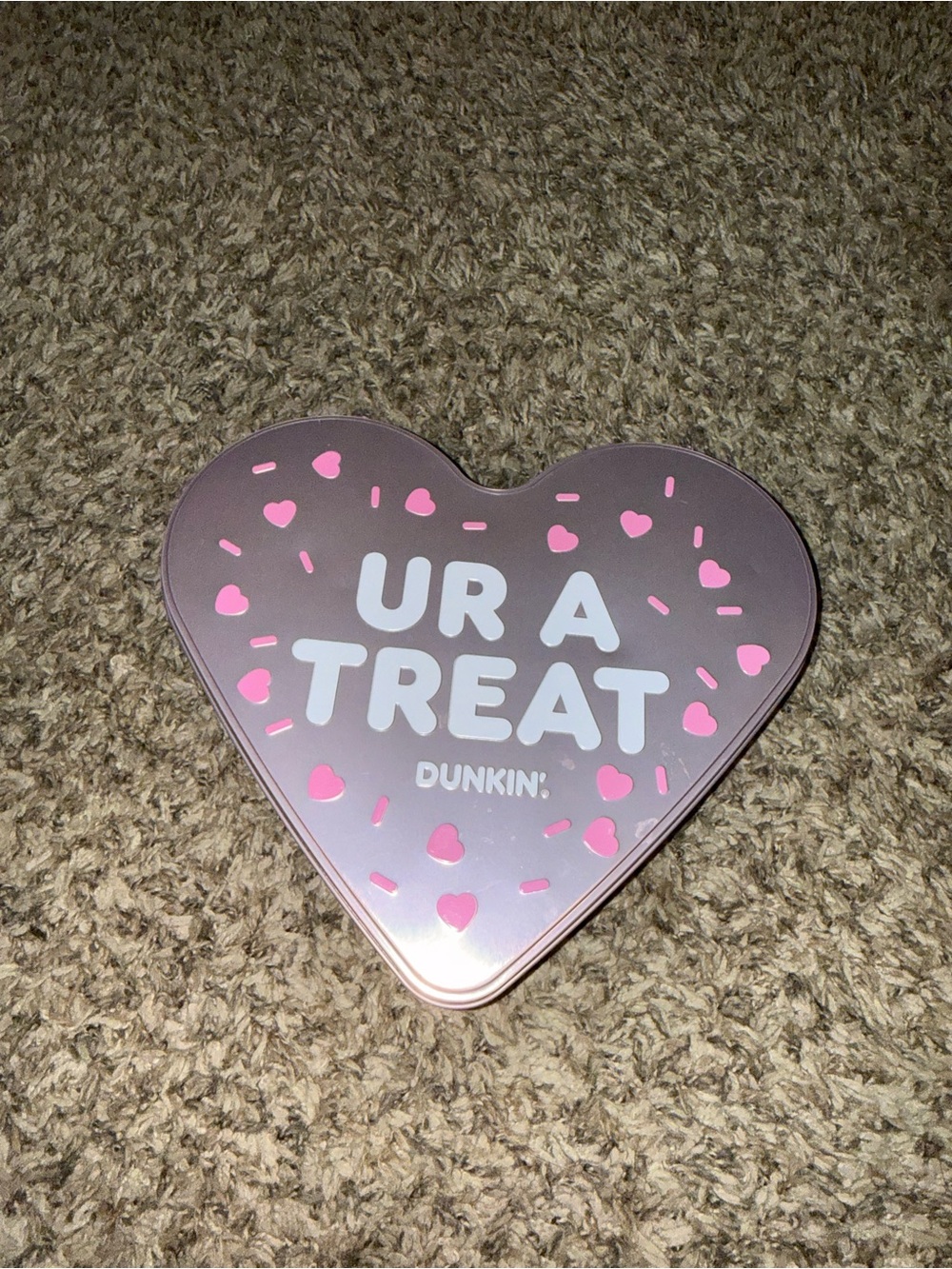 Dunkin' 'UR A TREAT' Heart Tin - Pink Accent